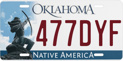 OK license plate 477DYF
