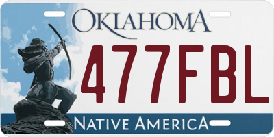 OK license plate 477FBL