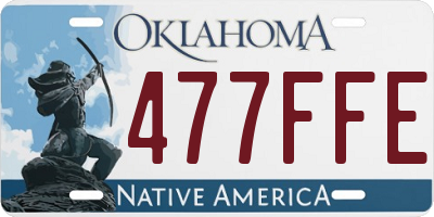 OK license plate 477FFE