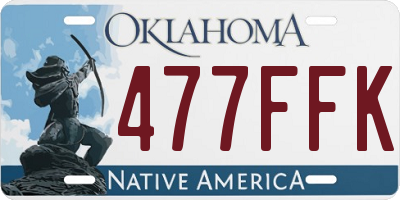 OK license plate 477FFK