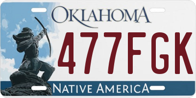 OK license plate 477FGK