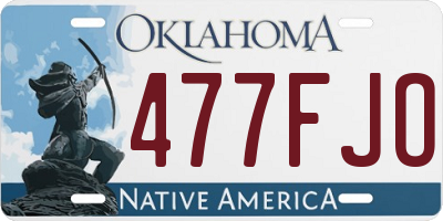 OK license plate 477FJO