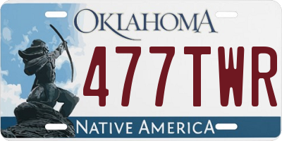OK license plate 477TWR