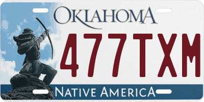 OK license plate 477TXM