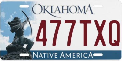 OK license plate 477TXQ