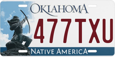 OK license plate 477TXU