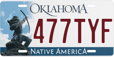 OK license plate 477TYF