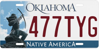 OK license plate 477TYG
