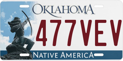 OK license plate 477VEV