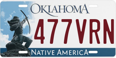 OK license plate 477VRN