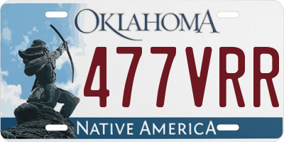 OK license plate 477VRR