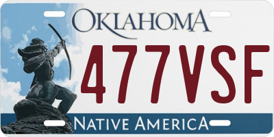 OK license plate 477VSF
