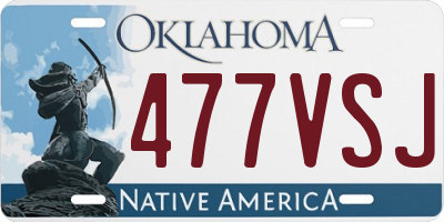 OK license plate 477VSJ