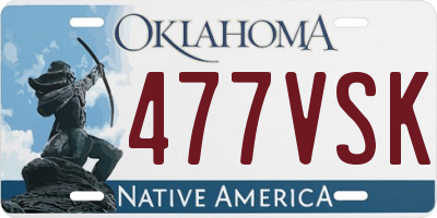 OK license plate 477VSK
