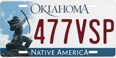 OK license plate 477VSP