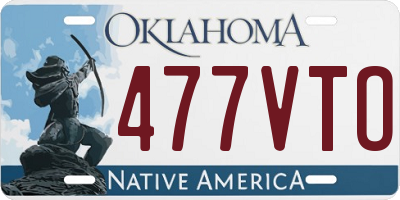 OK license plate 477VTO