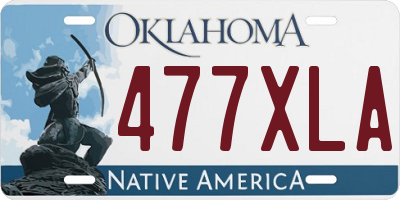 OK license plate 477XLA