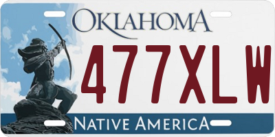 OK license plate 477XLW