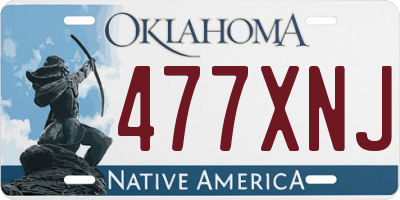 OK license plate 477XNJ