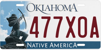 OK license plate 477XOA