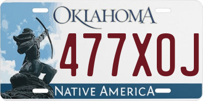 OK license plate 477XOJ