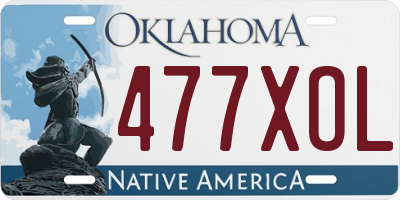 OK license plate 477XOL