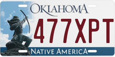 OK license plate 477XPT