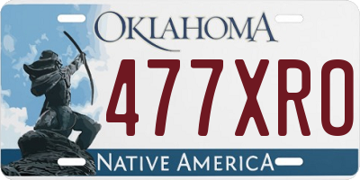 OK license plate 477XRO
