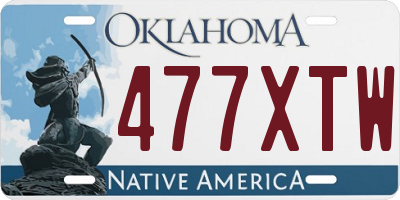OK license plate 477XTW