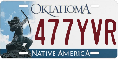 OK license plate 477YVR