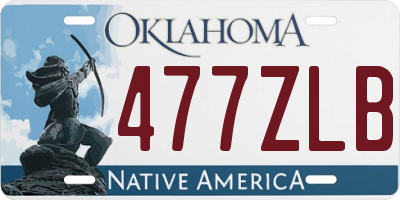 OK license plate 477ZLB