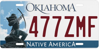 OK license plate 477ZMF