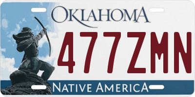 OK license plate 477ZMN