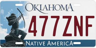 OK license plate 477ZNF
