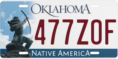 OK license plate 477ZOF