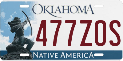 OK license plate 477ZOS