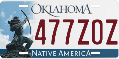 OK license plate 477ZOZ