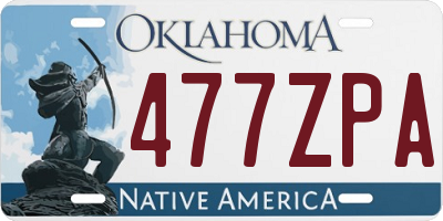 OK license plate 477ZPA
