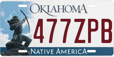 OK license plate 477ZPB