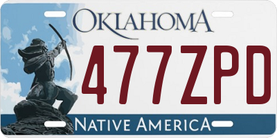OK license plate 477ZPD