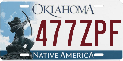 OK license plate 477ZPF