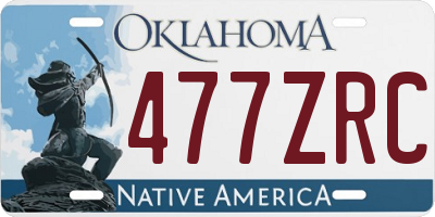 OK license plate 477ZRC