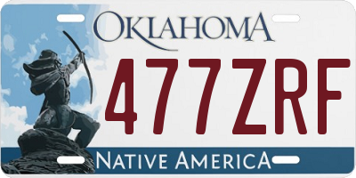 OK license plate 477ZRF