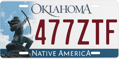 OK license plate 477ZTF