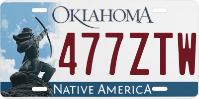 OK license plate 477ZTW