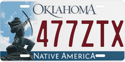 OK license plate 477ZTX