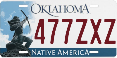 OK license plate 477ZXZ