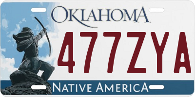 OK license plate 477ZYA