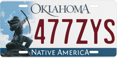 OK license plate 477ZYS