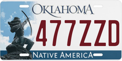 OK license plate 477ZZD